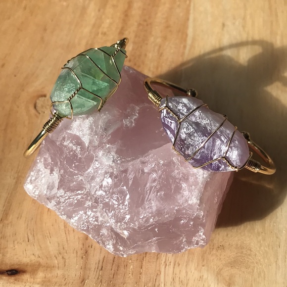 Rough stone cuff bangles - Picture 3 of 6